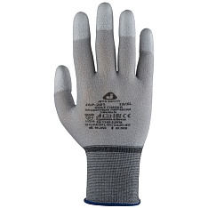 Защитные трикотажные перчатки с углеродной нитью и с полиуретановым покрытием кончиков пальцев Volt Finger (JAP-201)