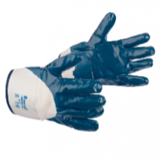 Перчатки нитриловые с частичным  обливом. Манжет крага