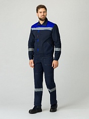 Костюм Липецк-1 СОП брюки, темно-синий/васильковый