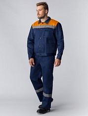Костюм Труженик-2 СОП п/к, темно-синий/оранжевый