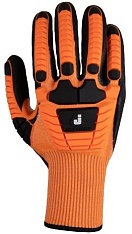 Перчатки от порезов (5 класс) с нитриловым покрытием ладони и противоударными накладками Samurai Shield (JCN-501)