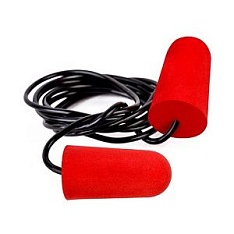 Беруши противошумные со шнурком, из вспененного полиуретана